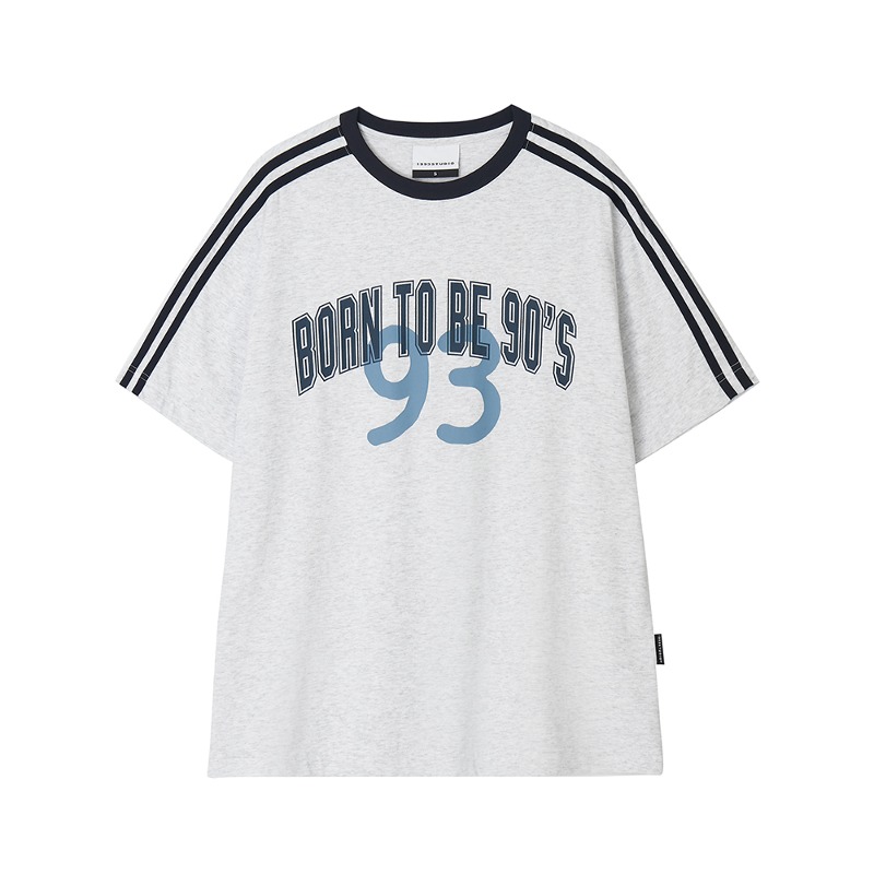 90S 아치 트랙 티셔츠_라이트그레이